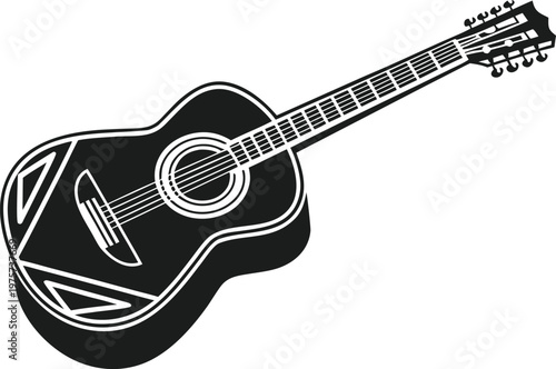 Spanish Acoustic Guitar Icon – Flamenco Music Instrument Symbol