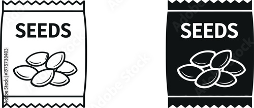 Seed packets illustration black and white botanical drawing for gardening and agriculture