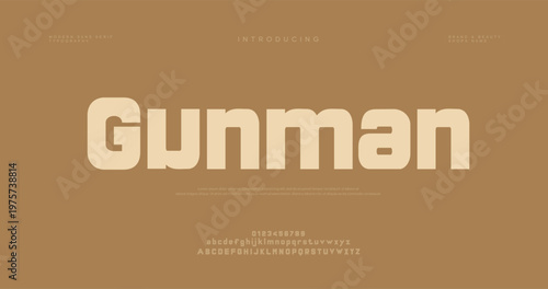 A lone gunman in a brown background with text