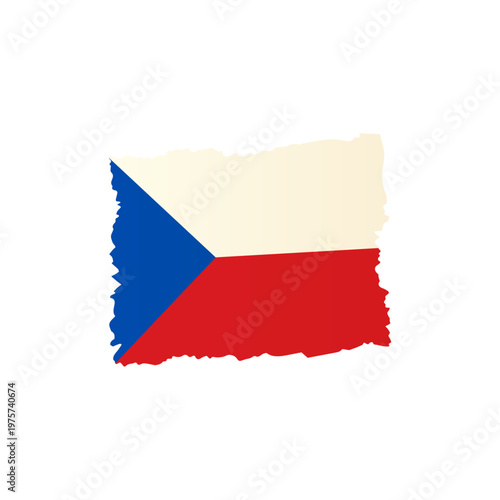 Czech Republic Flag Hand Drawn Vector Illustration Stylized National Symbol Isolated on White Background