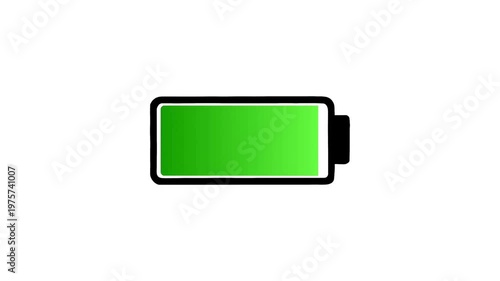 Battery full charging animation in vertical format, mobile friendly energy indicator motion, perfect for social media and app UI content