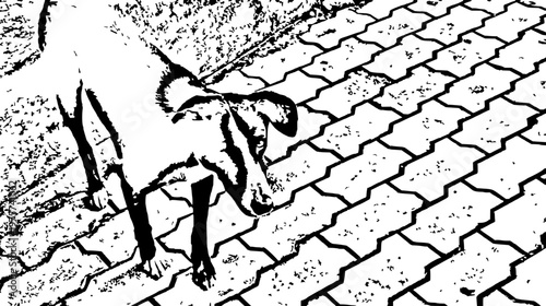 black and dog  white background