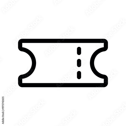 Minimalist Simple Ticket Coupon Outline Graphic Vector Symbol