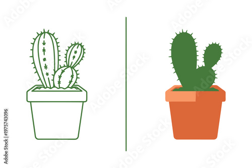 Cactus in a Pot Illustration