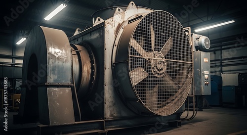 Industrial fan with metal ductwork