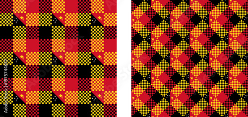 papua new guinea pattern set. plaid background for decoration and etc. vector illustration