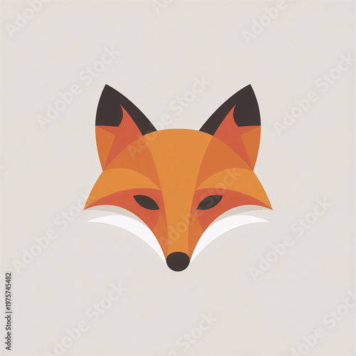 vector red fox on white background