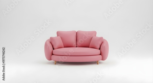 High quality Sofa 3D icon with white background