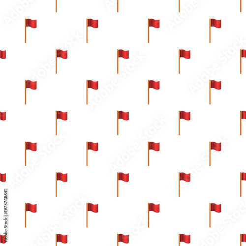 Red flags create a seamless repeating pattern on a white background, symbolizing warning