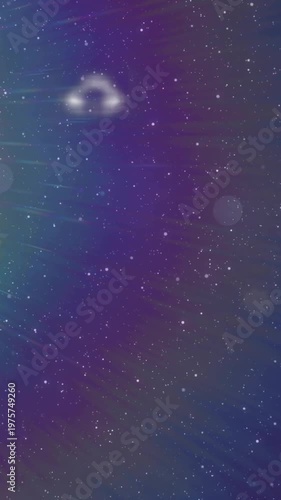 Vertical video: User swiping upward on app launcher, icons drifting over galaxy, revealing apps