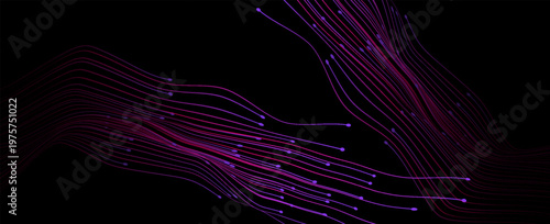 Dynamic Motion Lines with Neon Pink and Purple Gradients on Dark Background