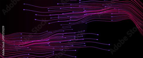 Dynamic Motion Lines with Neon Pink and Purple Gradients on Dark Background