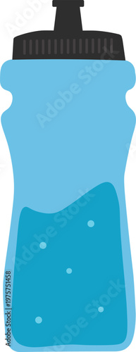 Isolated sports water bottle illustration in flat style, reusable hydration container vector icon