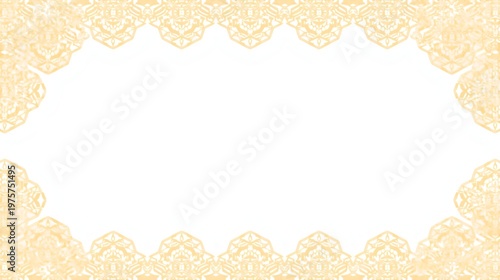 透明感のある水彩フレーム亀甲ゴールド背景