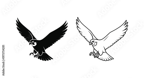 Eagle Symbols Powerful Black and White Flying Eagle Designs Vector
