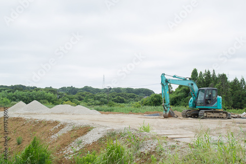 整地作業の現場　重機