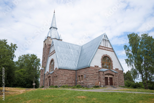 The building of the ancient Lutheran church on a June day. Melnikovo. Leningrad Region, Russia