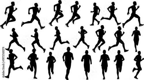 Fitness and Gym Activity Silhouettes, art vector design