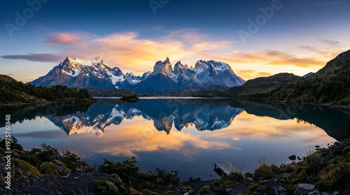 Golden Silence: Patagonia Sunrise Reflection