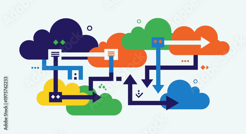 Cloud computing and data transfer concept