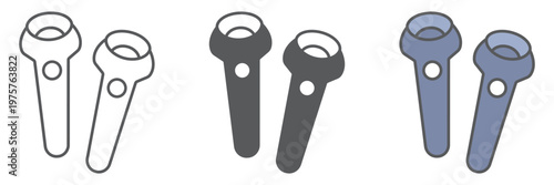 VR controller line icon, gaming and play, joystick sign, vector graphics, a linear pattern on a white background.