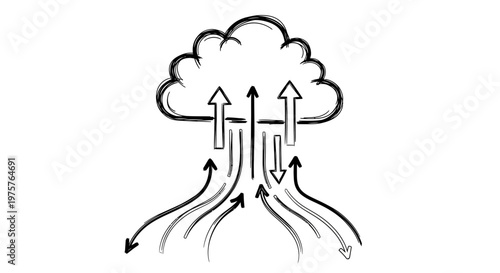 Cloud data exchange and network illustration