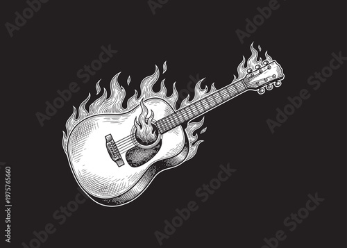 vector guitar with 2 tone color