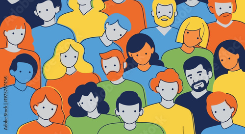 Diverse crowd of people illustration