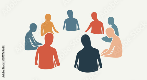 Diverse group of people sitting in a circle for discussion