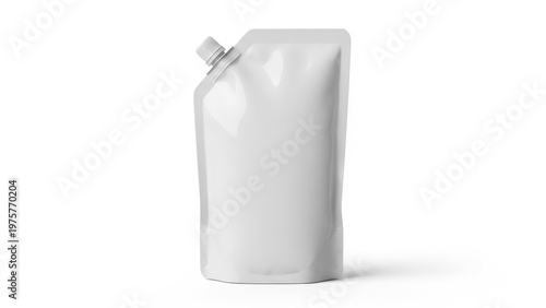 Standing white pouch with spout