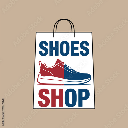 Modern retail paper bag for shoes shop