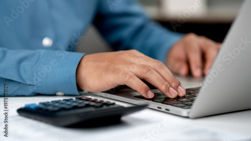 Obraz na plátně Financial advisors will analyze business reports and expenses, review accounting records, assets, balance sheets, stock market statistics, and annual tax laws to protect businesses