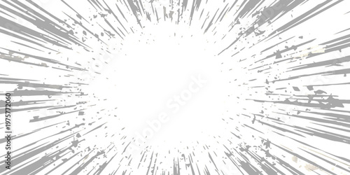 Abstract background featuring a high speed motion effect with white center and grey radial lines