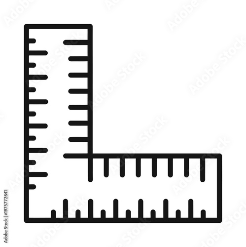 Vector of a measuring tool with two perpendicular rulers