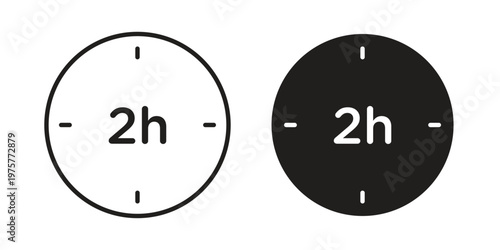 2 hours icon for web and application. EPS10