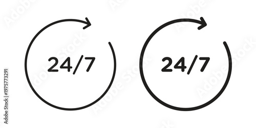 24 Hours a day service icon for web and application. EPS10