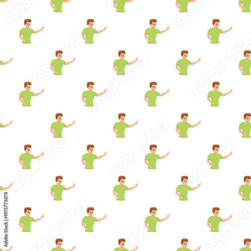 Cartoon man showing middle finger pattern symbolizing disrespect, aggression, and rudeness