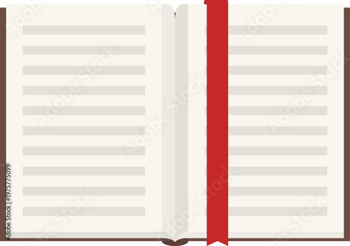 Open Book With Red Bookmark