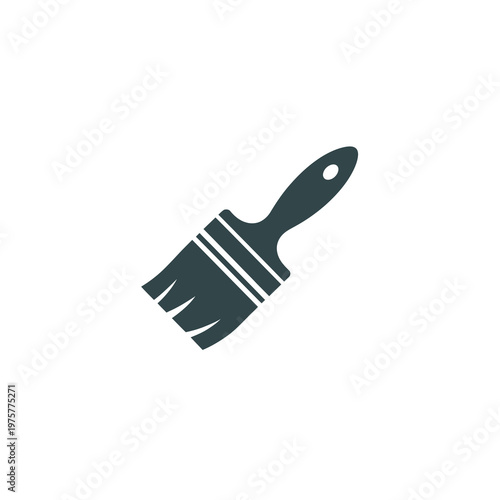 Vector icon of a black paintbrush with a handle and bristles