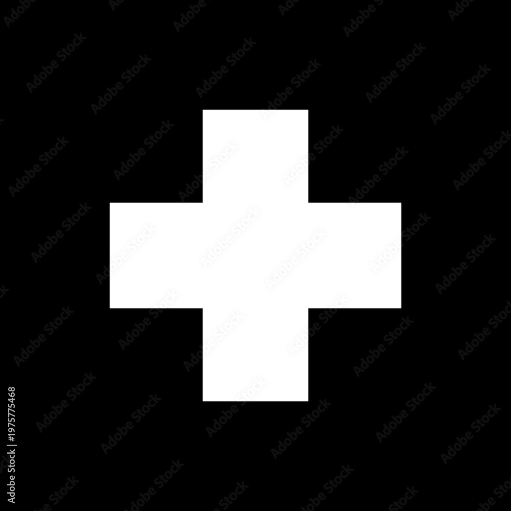 Obraz premium White Cross On Black Background