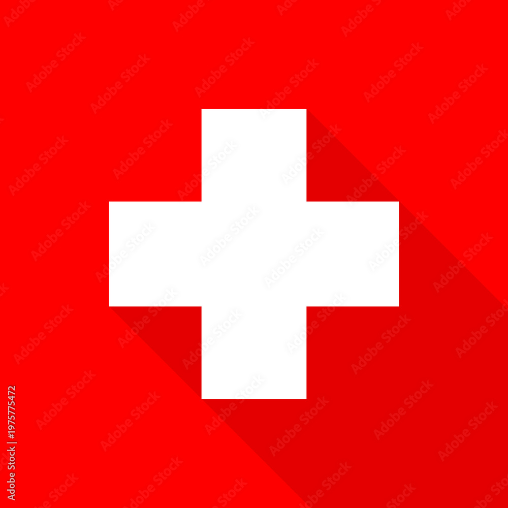 Obraz premium Swiss Flag With Shadow