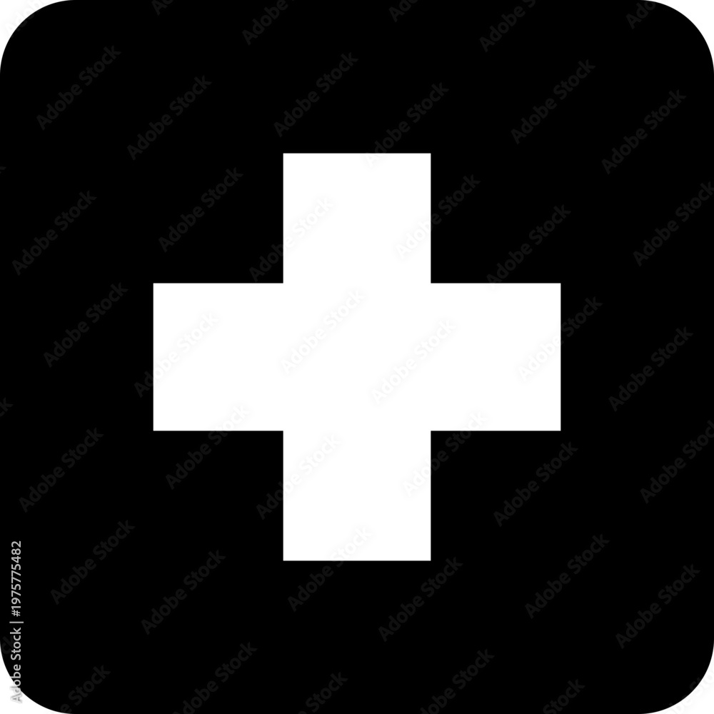 Obraz premium White Cross on Black Background