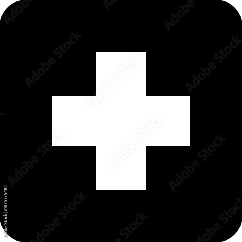 White Cross on Black Background