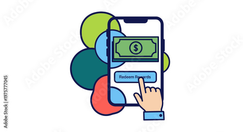 Smartphone screen showing cash rewards redemption button