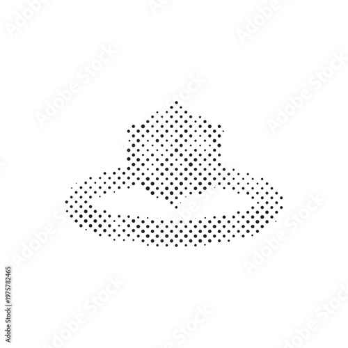 Large Solitaire Diamond Ring Illustration in Halftone Dotted Style