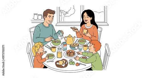 Family having a meal together at home