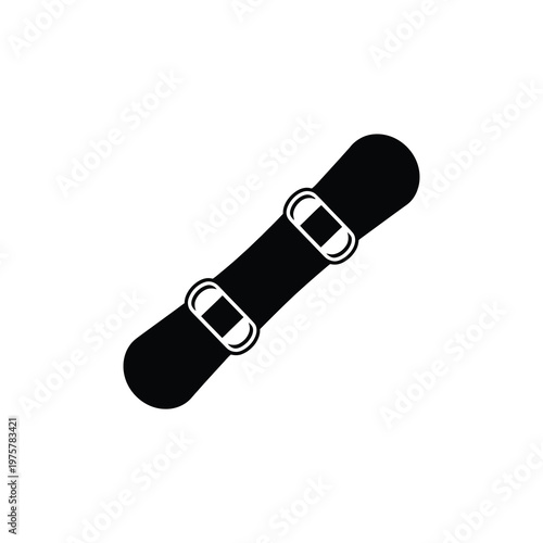 Vector of a snowboard with foot bindings attached