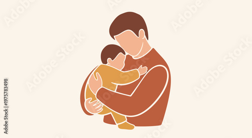 Father holding newborn baby in loving embrace