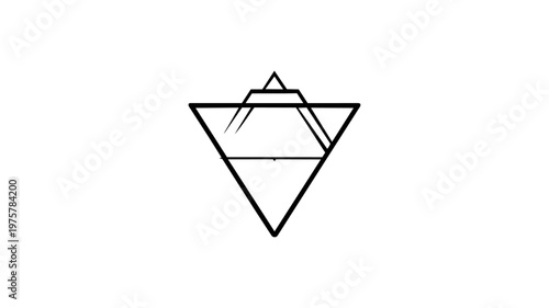 Minimalist vector illustration of a small potted plant in a window with shadow.