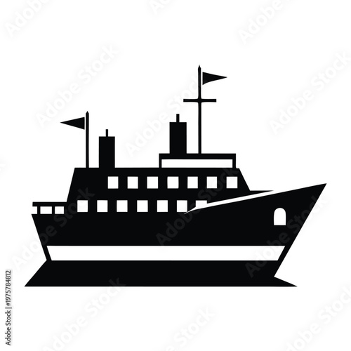 Ship steering wheel and anchor vector illustration with nautical marine design elements